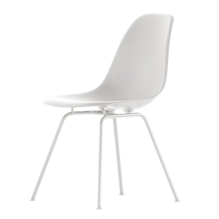 Eames Plastic Armchair DSX from Vitra in white / white (white felt glides)