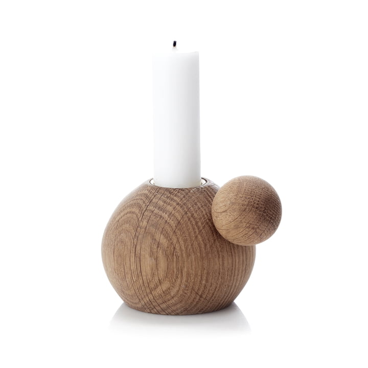 RoundNRound candle and tea light holder from applicata in oiled oak