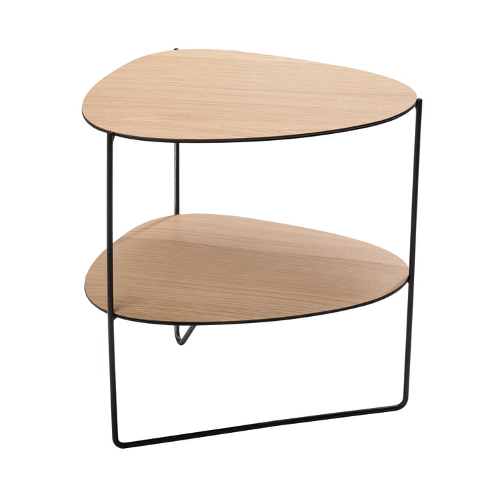 Curve Side table Double, oak / black from LindDNA