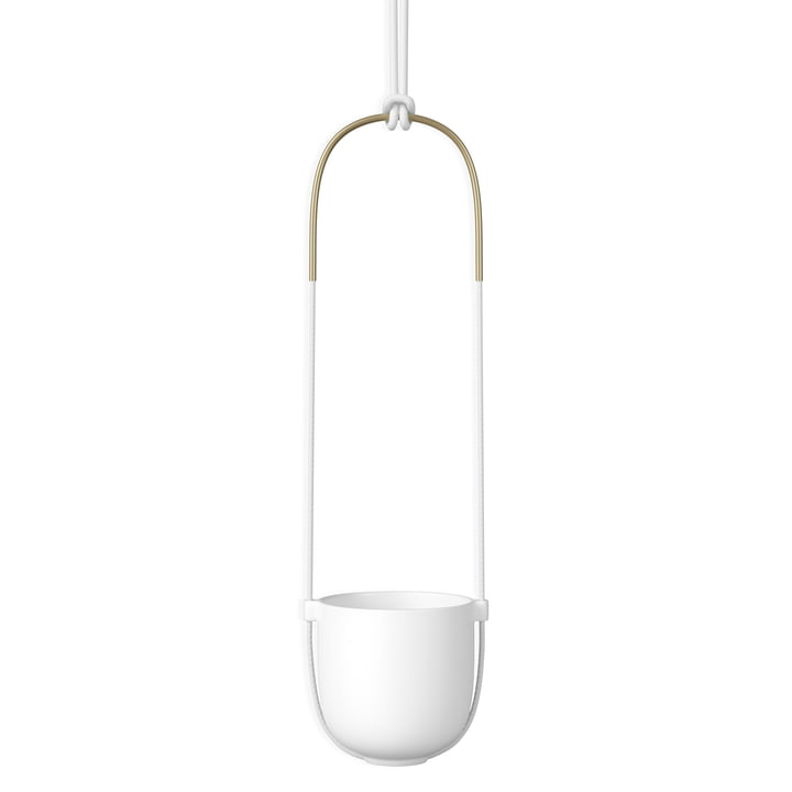 Bolo hanging basket from Umbra in white / brass