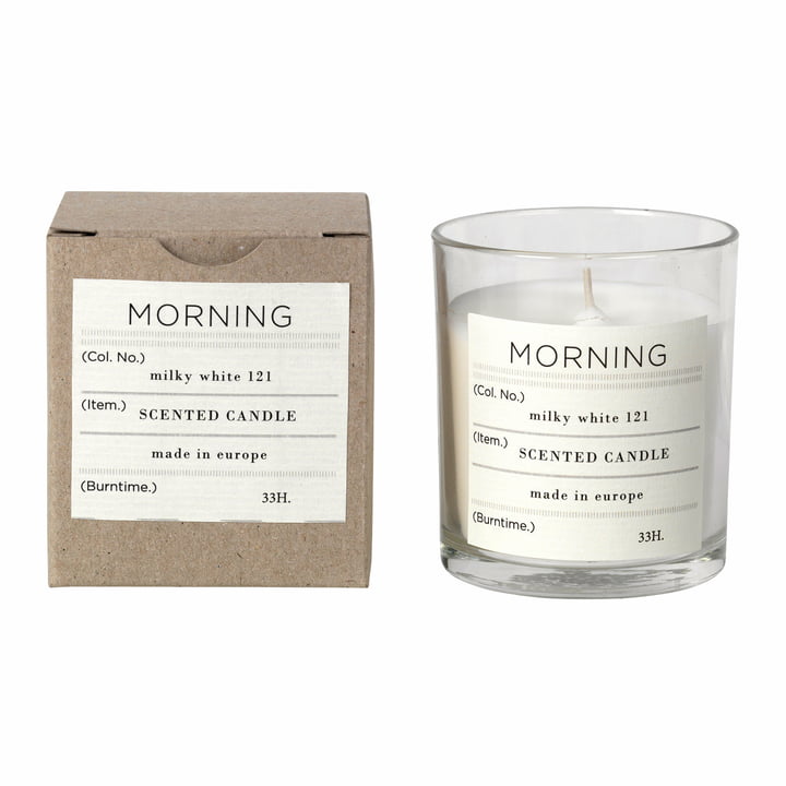 Morning scented candle, Ø 8 x H 8 cm, white from Broste Copenhagen