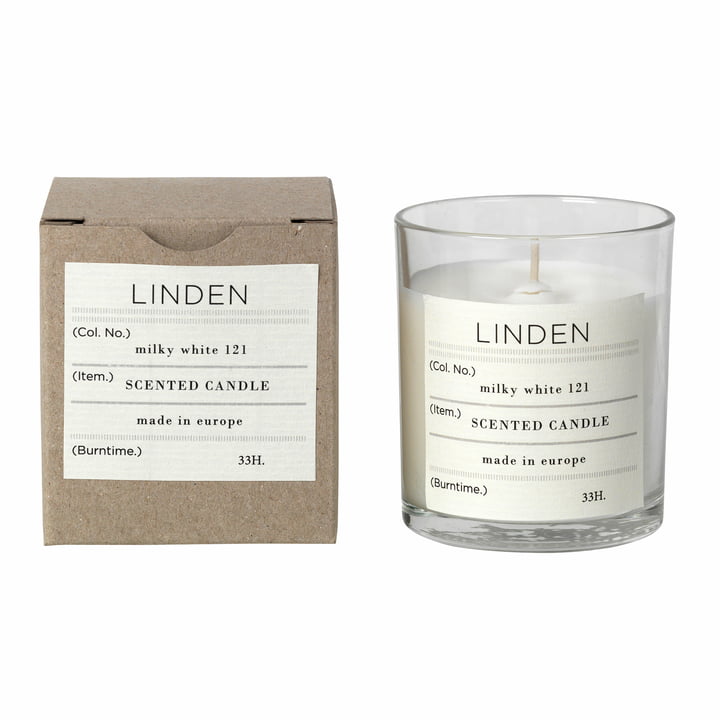 Lime scented candle, Ø 8 x H 8 cm, white from Broste Copenhagen
