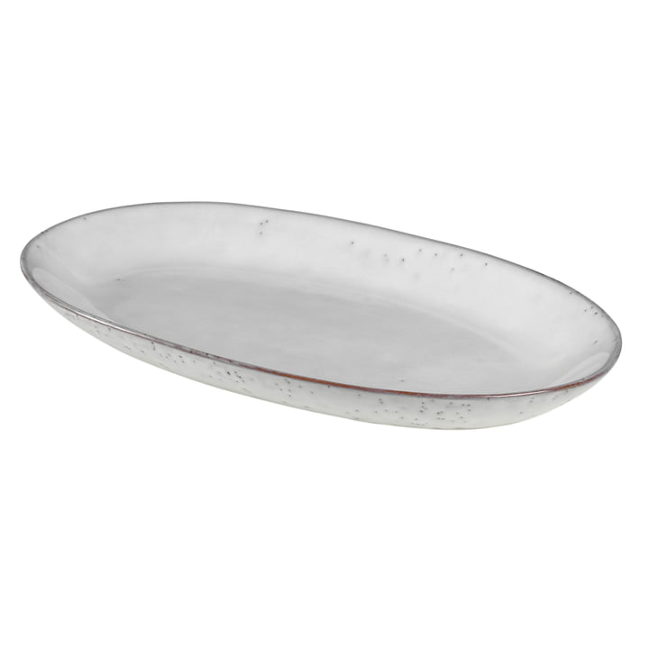 Nordic serving platter oval L, 30 x 17 cm, sand by Broste Copenhagen