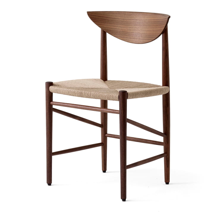 Drawn HM3 Chair from & tradition in walnut oiled / paper cord nature