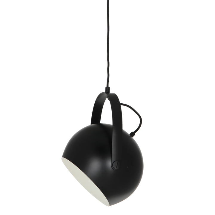 Ball Pendant lamp with handle Ø 19 cm, black / white from Frandsen