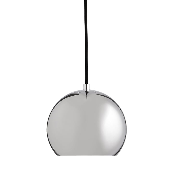 Ball Pendant light Ø 18 cm, chrome / white by Frandsen