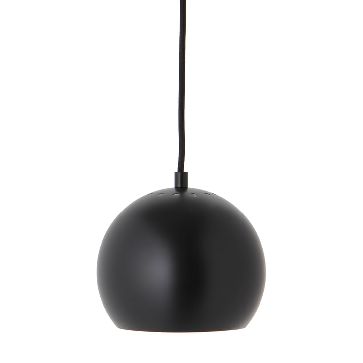 Ball Pendant light Ø 18 cm, black matt / white by Frandsen