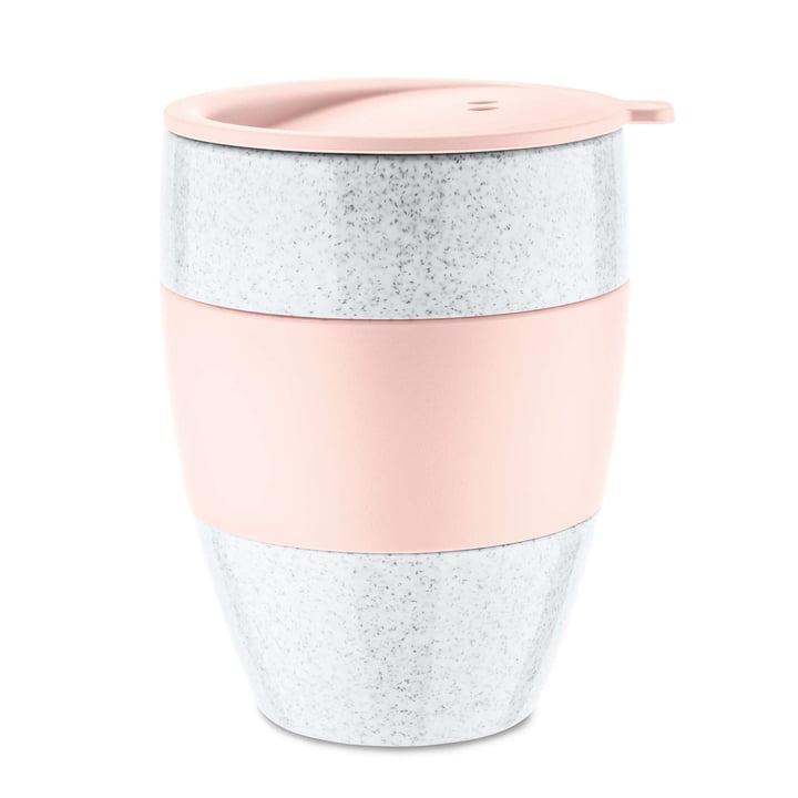 Aroma to go Thermo mug with lid 400 ml from Koziol in organic pink