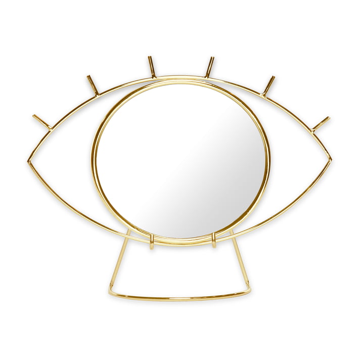 Cyclops Table mirror, gold by Doiy