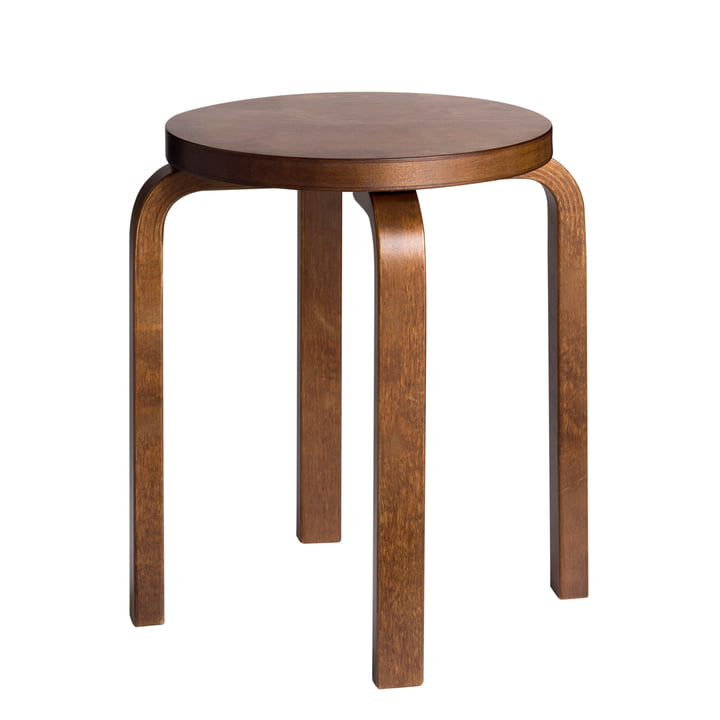 E60 stool by Artek stained in walnut