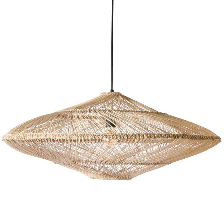 Wicker Pendant light oval Ø 80 cm from HKliving in nature