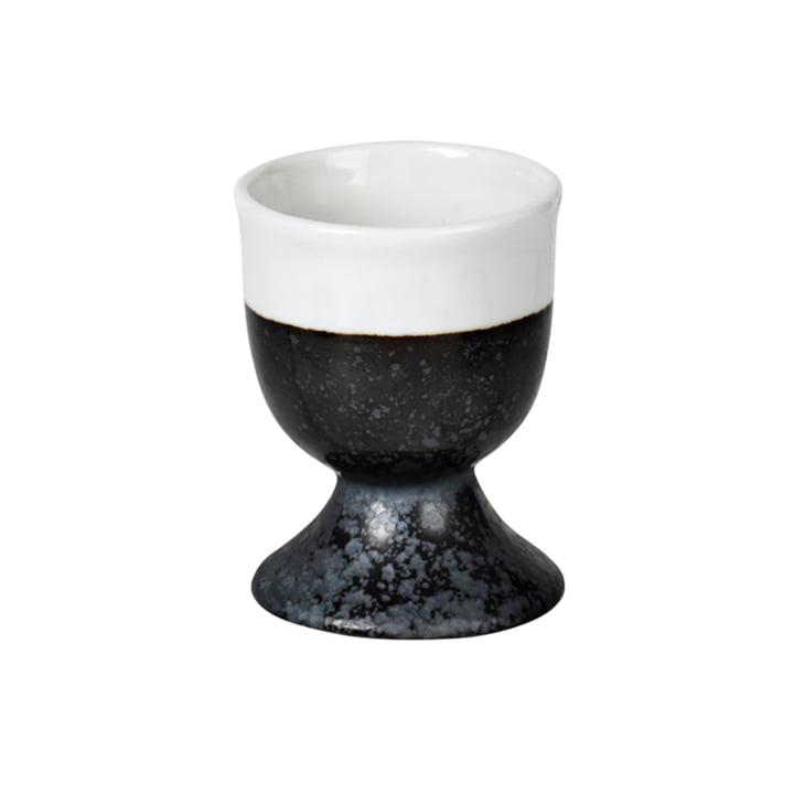 Esrum egg cup, ivory glossy / gray matt from Broste Copenhagen