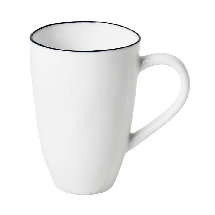 Salt mug with handle, 30 cl, white / black from Broste Copenhagen