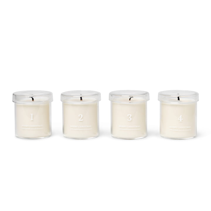 Scented advent candles, white (set of 4) from ferm Living