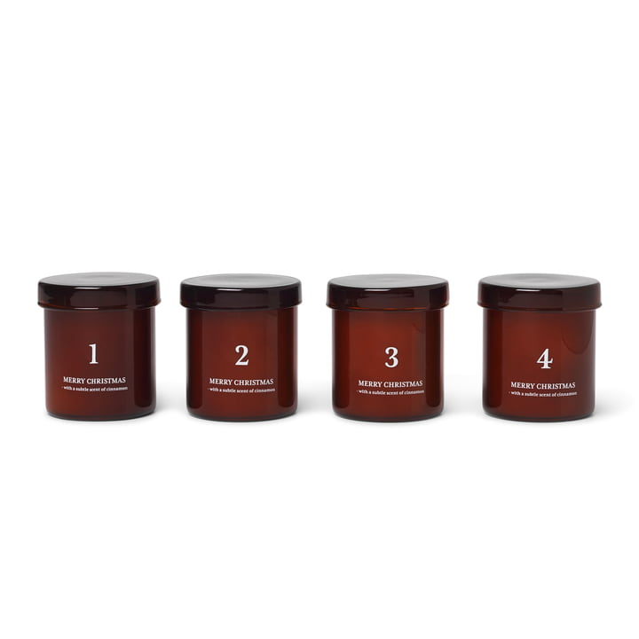 Scented advent candles, red-brown (set of 4) from ferm Living