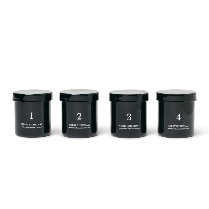 Scented advent candles, black (set of 4) from ferm Living