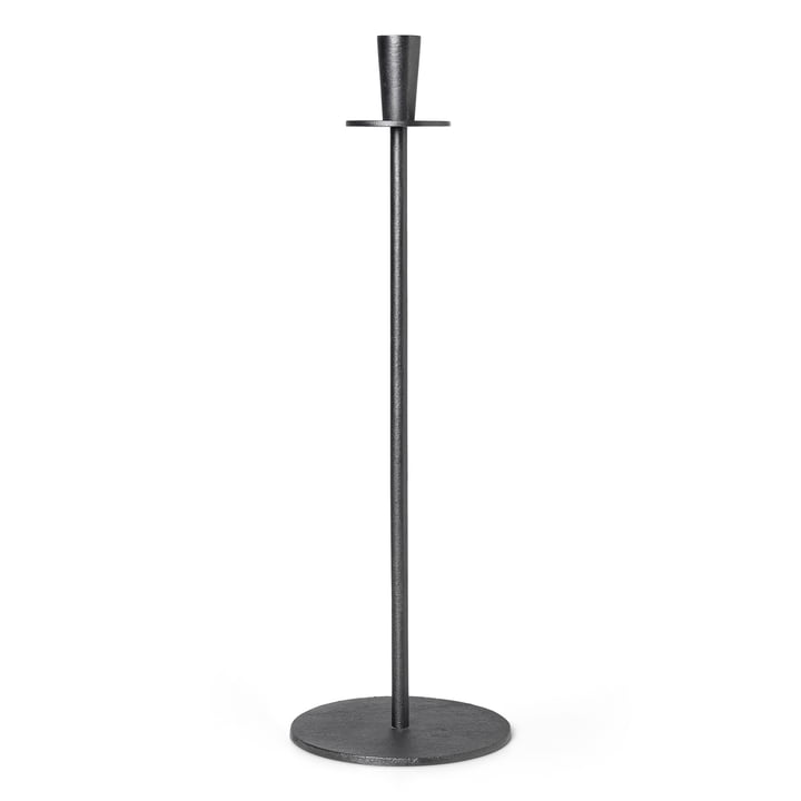 Hoy Casted candle holder H 55 cm, black by ferm Living