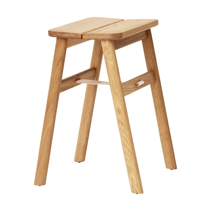 Angle stool, white pigmented oak from Form & Refine
