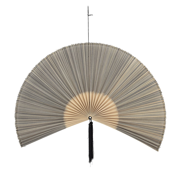 Jaime wall decoration fan, 145 x 72 cm, bamboo / black from Bloomingville .