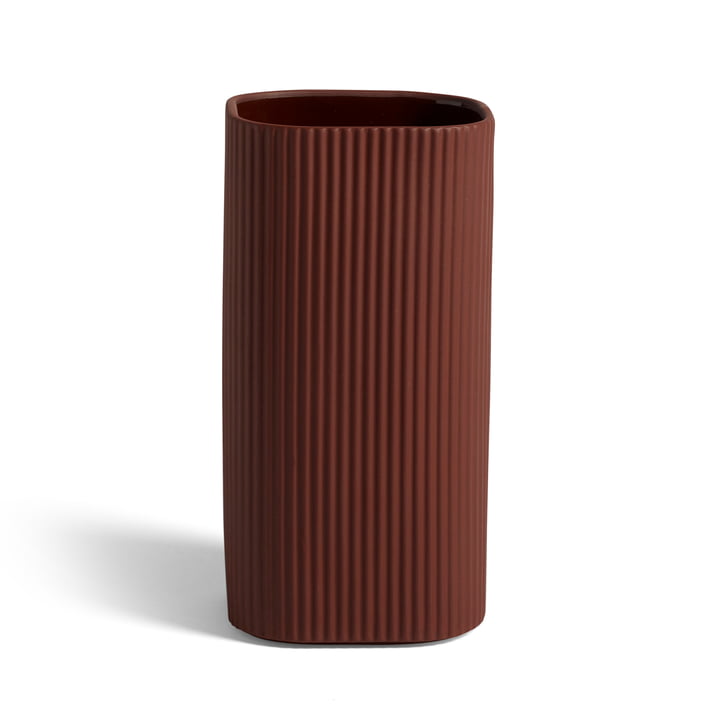 Facade vase H 22 cm, dark terracotta by Hay .