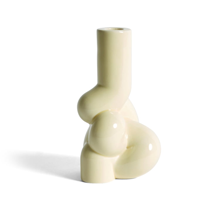 W & S Soft candle holder, Ø 9.5 x H 18 cm, soft yellow by Hay .