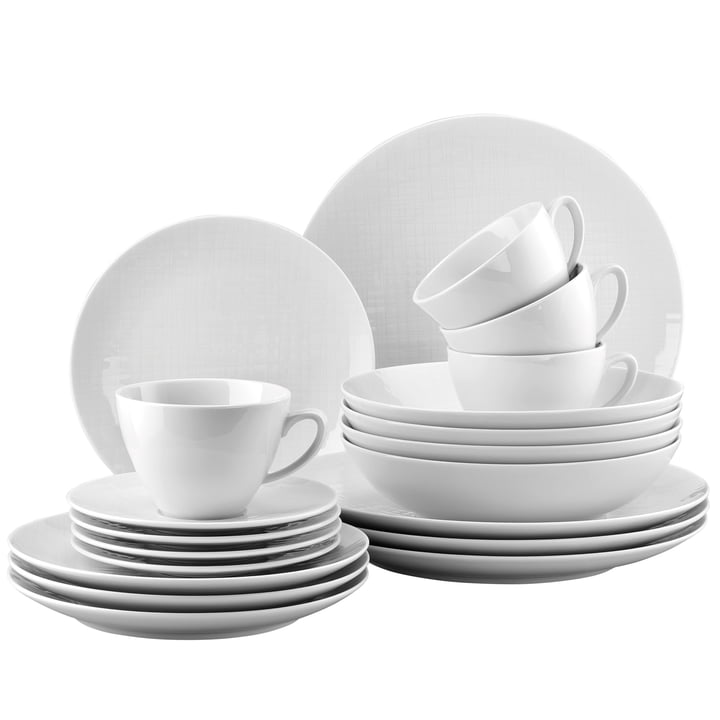 Mesh white dinner set, combination cup (set of 20) by Rosenthal