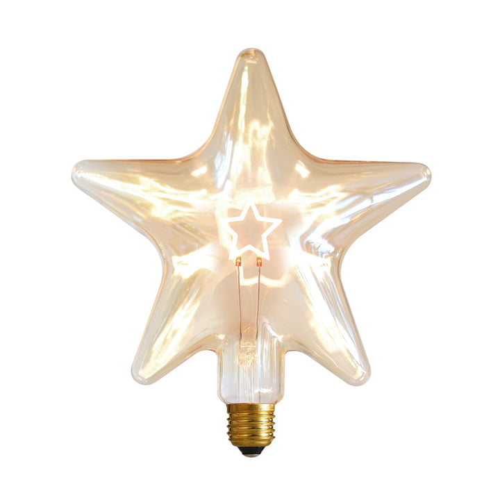 LED Star, E 27 / 0,75 W, gold Amber, dimmable from NUD Collection