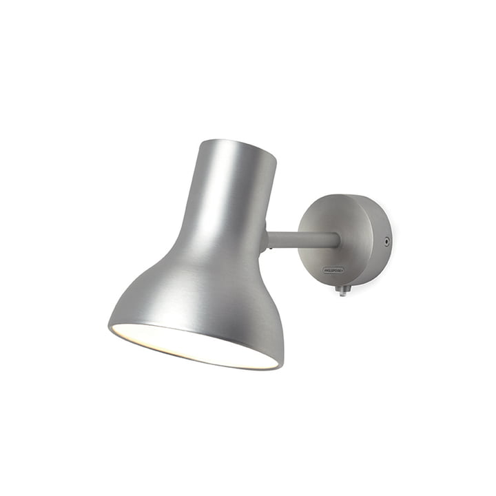 Type 75 Mini Metallic wall lamp, silver by Anglepoise