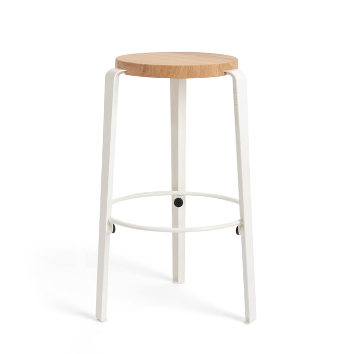 The MI LOU bar stool, oak / cloud white by TipToe