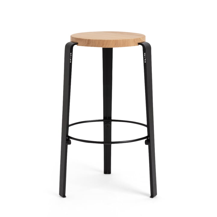 The MI LOU bar stool, oak / graphite black by TipToe