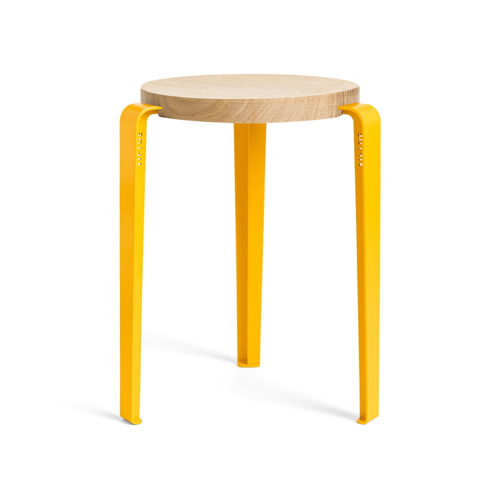 The LOU stool, natural oak / sunflower yellow from TipToe