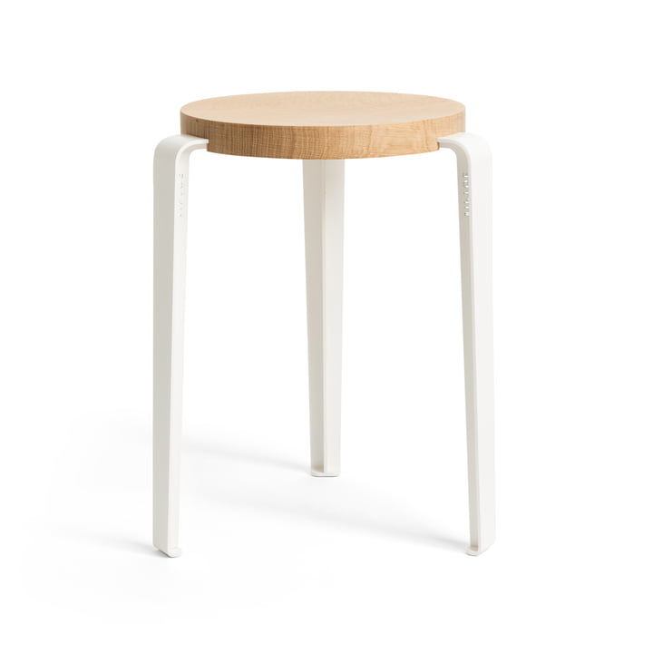 The LOU stool, natural oak / cloud white from TipToe