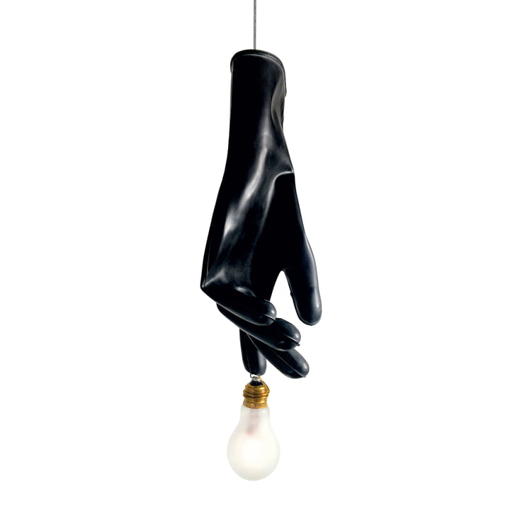 The Black Luzy pendant lamp, black by Ingo Maurer