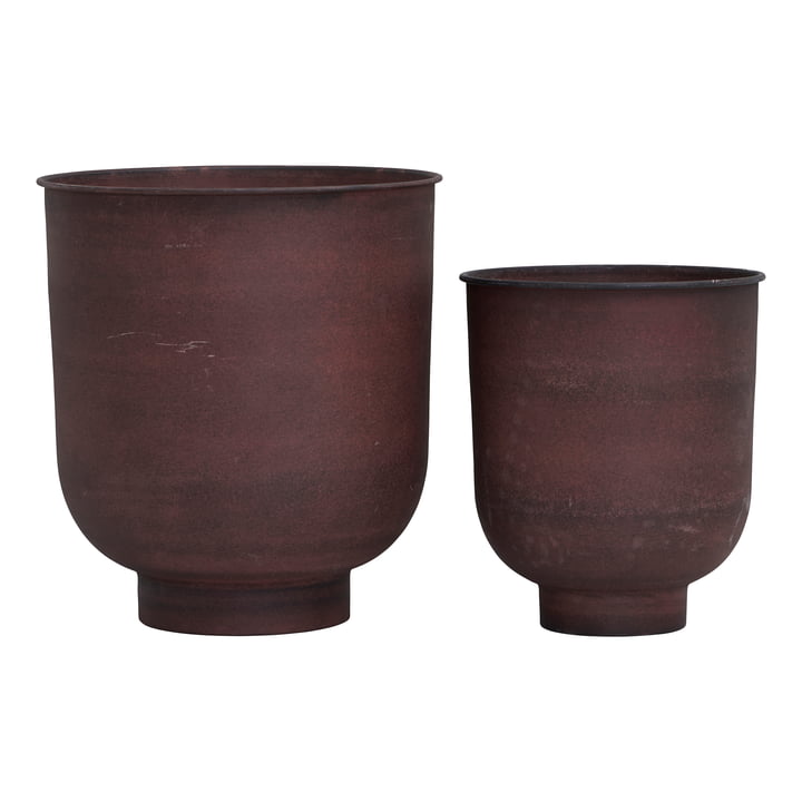 The Vig plant pots, burnt henna (set of 2) by House Doctor
