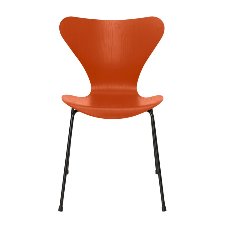 Series 7 chair from Fritz Hansen in ash paradise orange stained / black frame