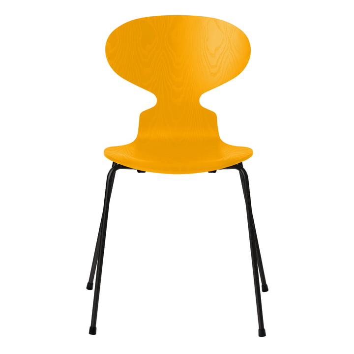 Ant chair from Fritz Hansen in ash true yellow colored / frame black