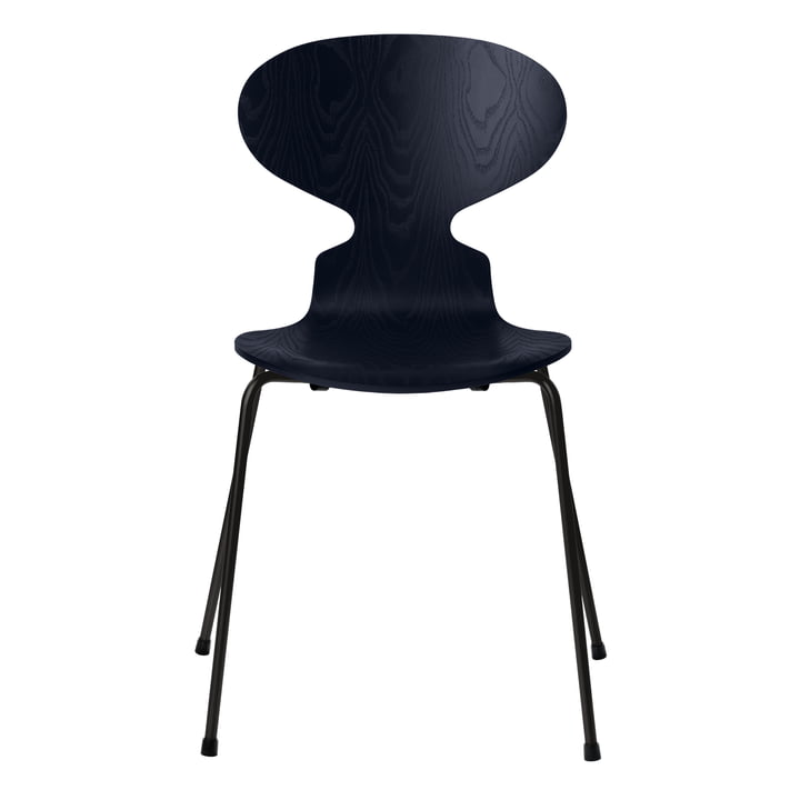 Ant chair from Fritz Hansen in ash midnight blue colored / frame black