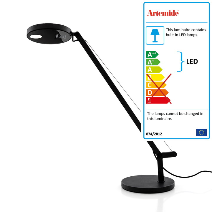 Demetra Micro LED table lamp by Artemide in matt black