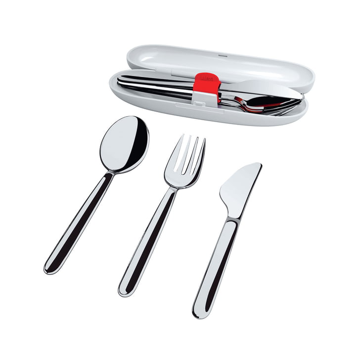 The travel Food à Porter cutlery with case, stainless steel (4 pcs.) from Alessi