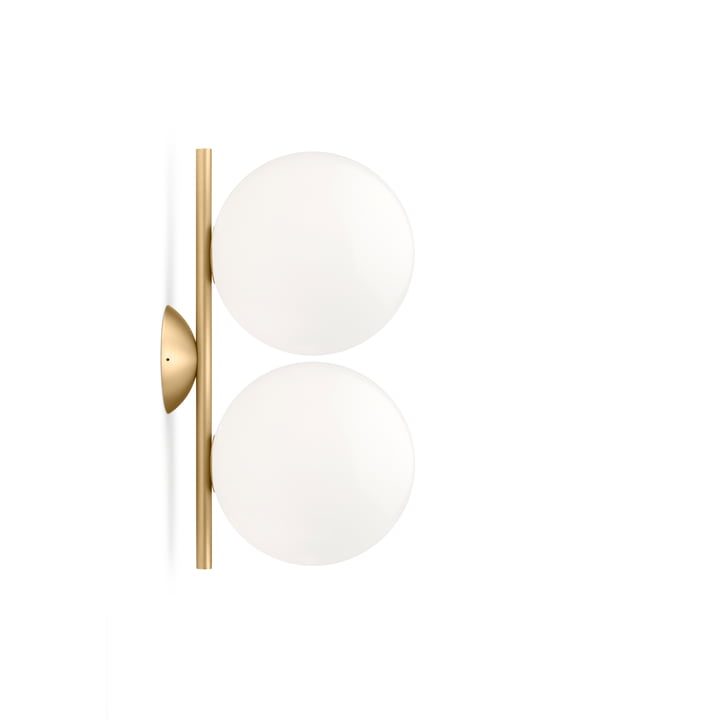 IC C / W1 DOUBLE wall and ceiling lamp, brass by Flos