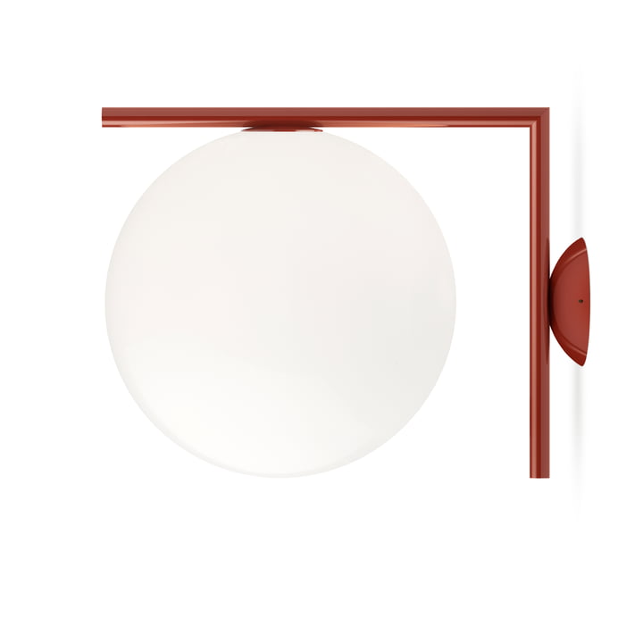 IC C / W2 BRO wall and ceiling lamp, burgundy red by Flos
