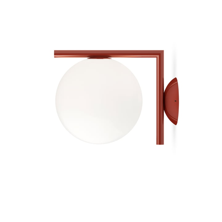 IC C / W1 BRO wall and ceiling lamp, burgundy red by Flos