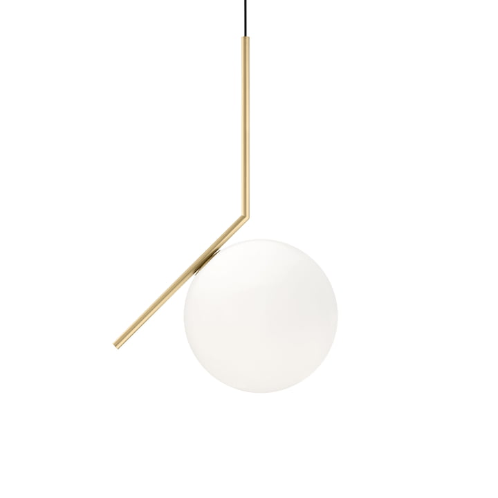 The IC S2 BRO pendant light, brushed brass from Flos