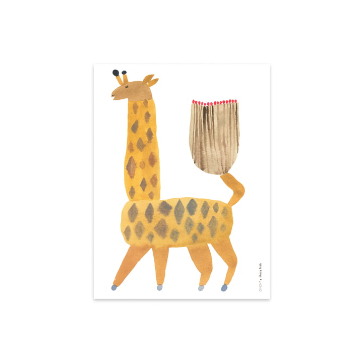 Children poster with animals, Noah giraffe, 40 x 30 cm from OYOY