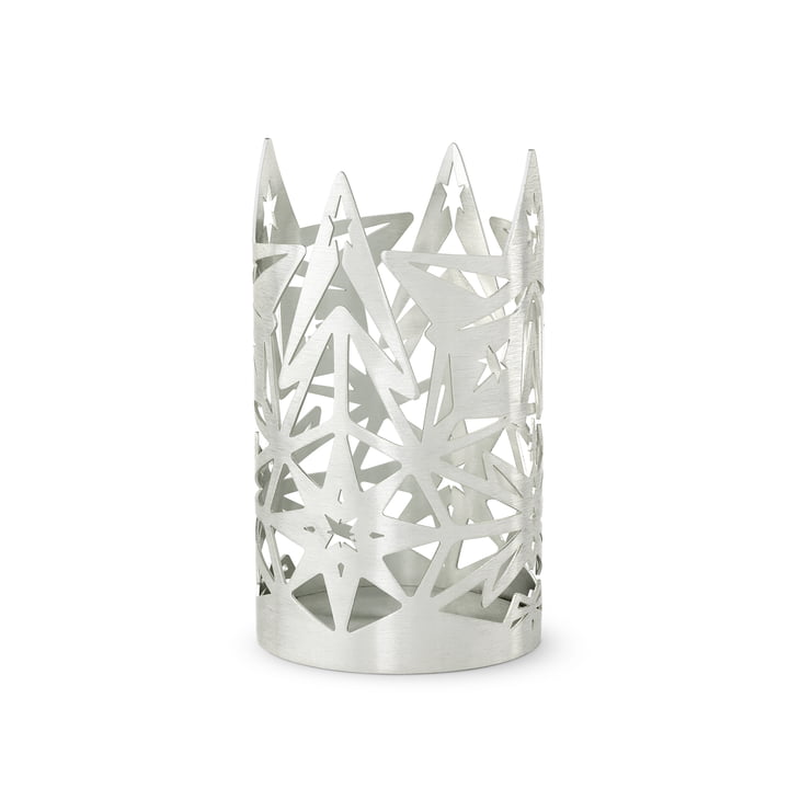 The Karen Blixen block candle holder, H 13.5 x Ø 8 cm, silver by Rosendahl