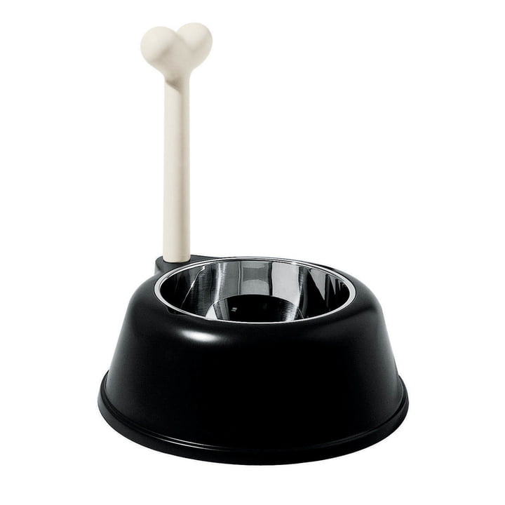 The Lupita dog bowl, black by Alessi