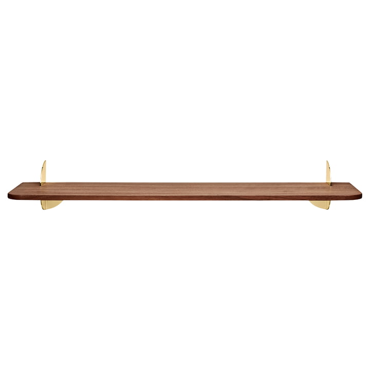 The Aedes Wall Shelf, Large, Walnut / gold by AYTM