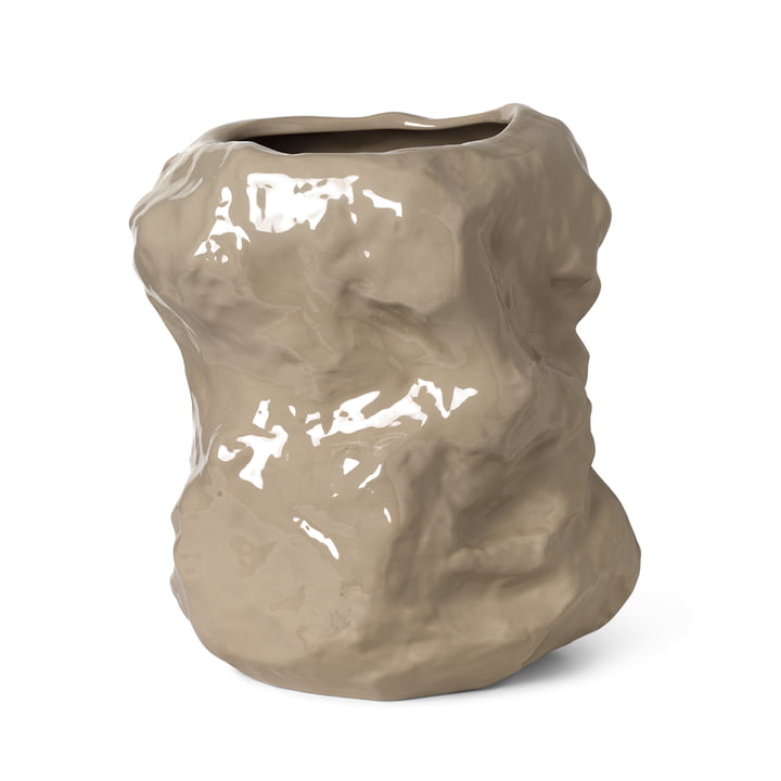 The Tuck vase from ferm Living in cashmere, 40 cm