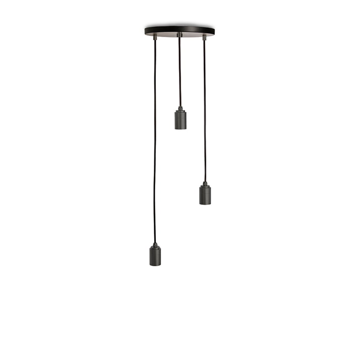 Brass Triple Pendant lamp, black / anodized aluminum from Tala
