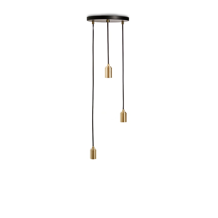 Brass Triple Pendant lamp, black / brass from Tala